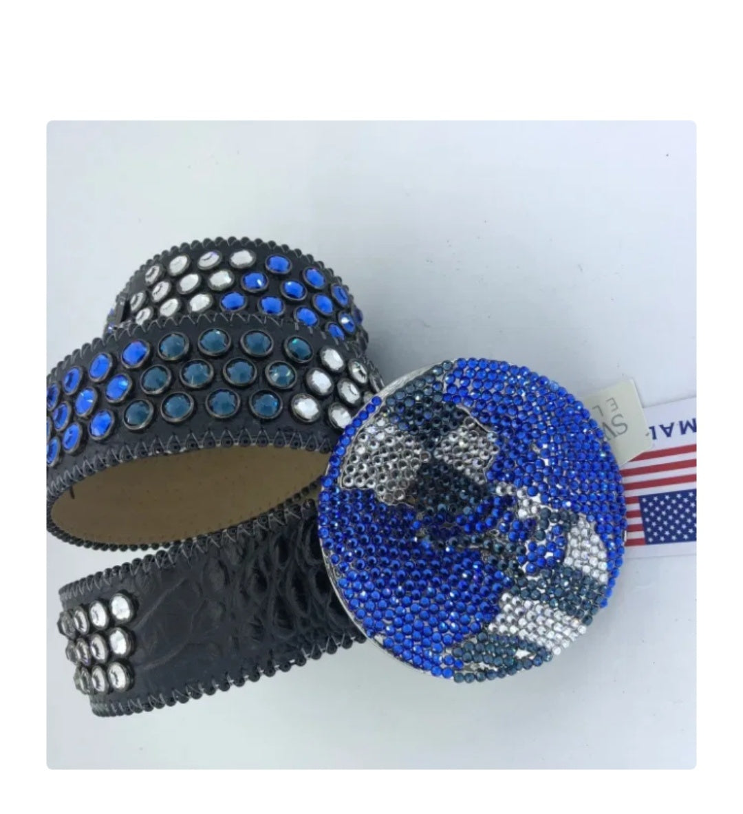 Hip Hop Style Water Diamond Punk Belt