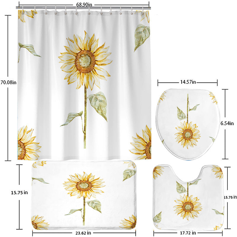 Bathroom Shower Curtain Punch-free Toilet Partition Curtain