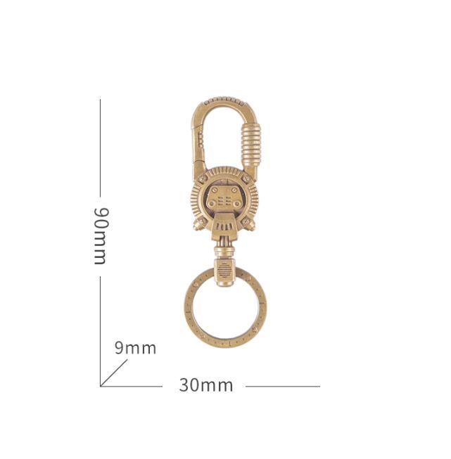 Pure Brass Mechanical Retro Steampunk Keychain Bag Pendant