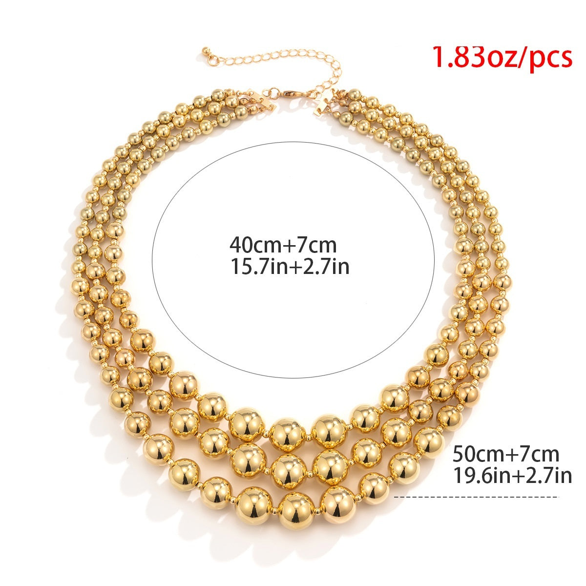 Punk Exaggerated Big Round Bead Necklace For Women