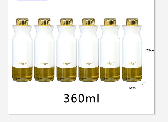 Glass Oil Bottle Stainless Steel Color Kitchen Seasoning Bottle