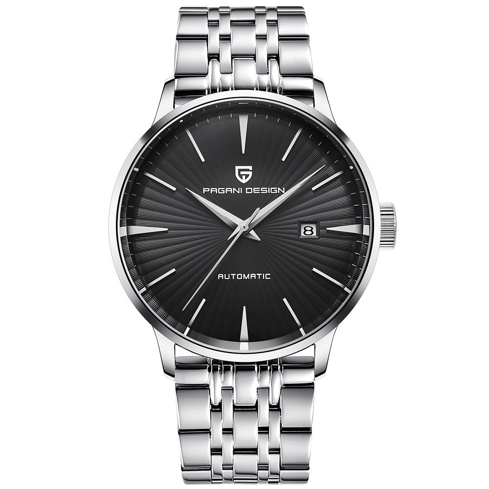Montre mécanique pour homme étanche avec bracelet en acier