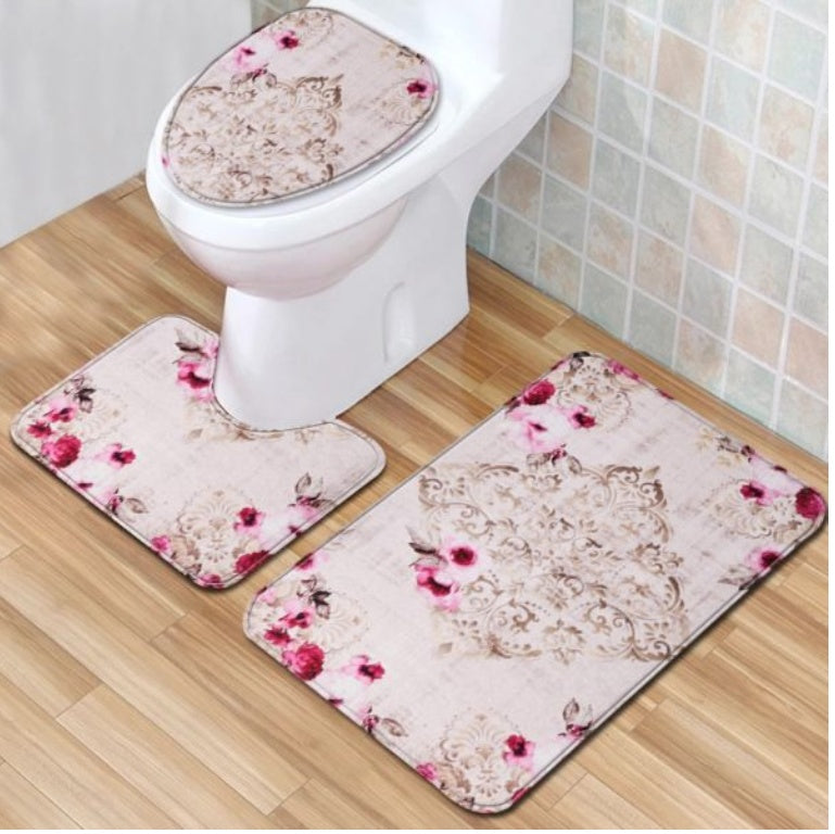 Polyester Digital Printing Shower Curtain Floor Mat