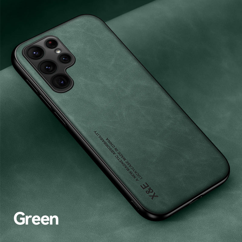 Skin Texture Car Magnetic Mobile Phone Case