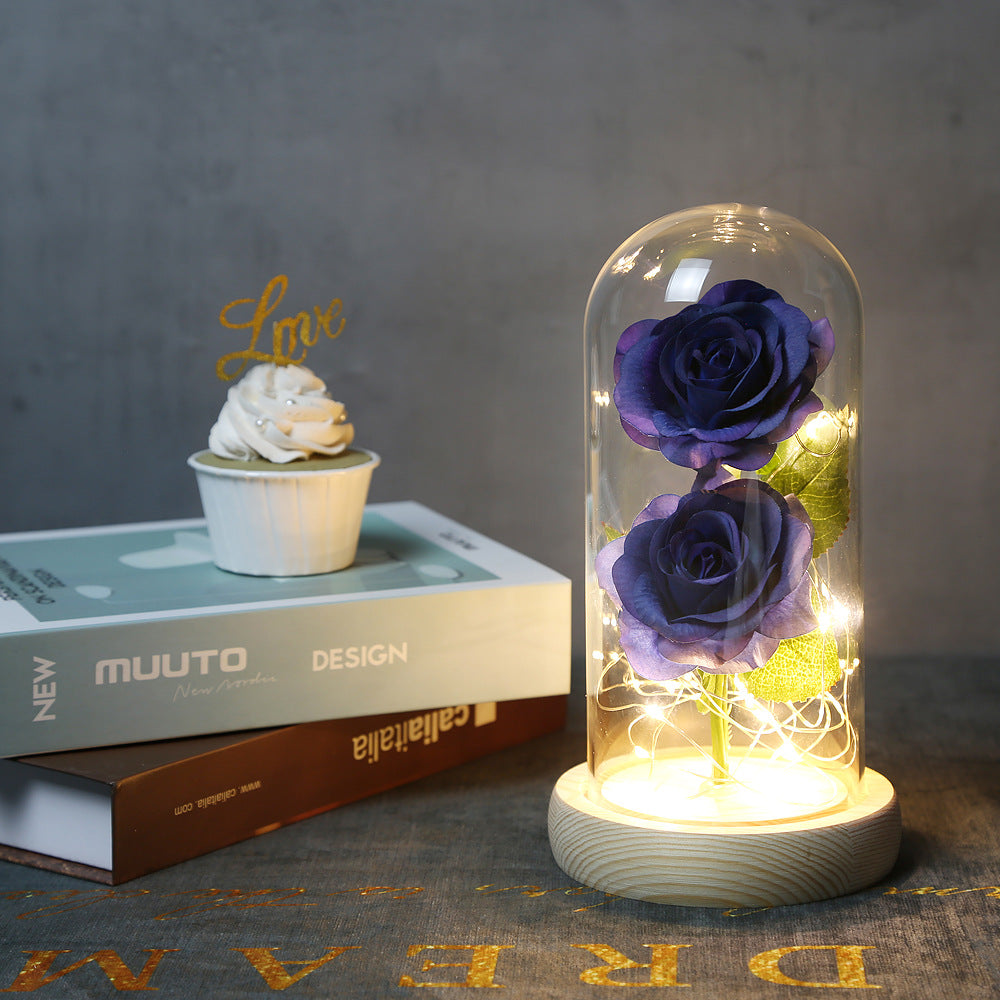 Valentine's Day Gift Simulation Gold-foil Roses Lighting Ornaments