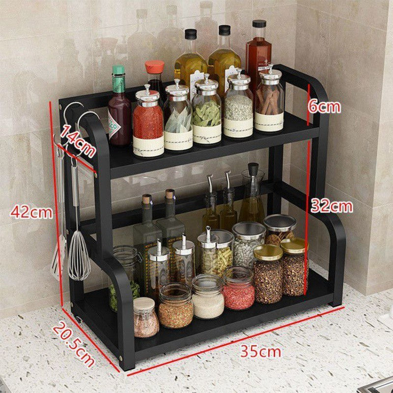Kitchen Storage Rack Seasoning Seasoning Box Jar Rack Floor Multi-layer Punch-free