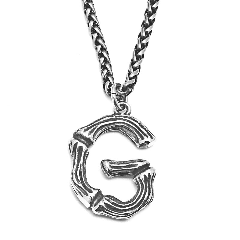 26 English Alphabet Necklace Men's Trendy Men