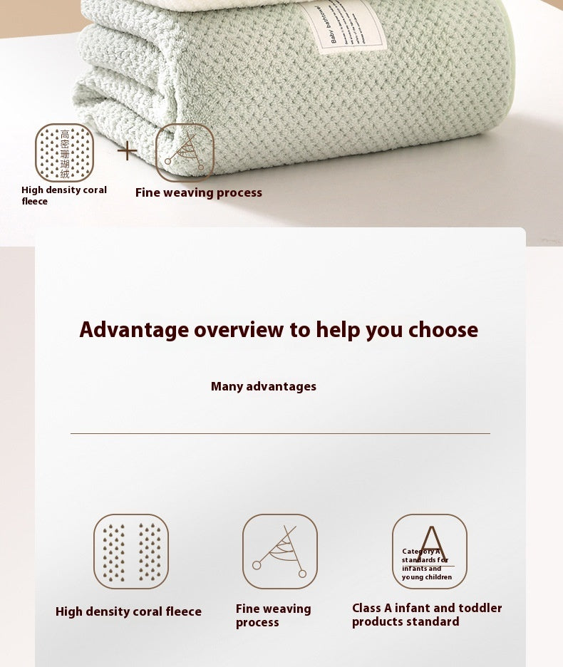 Serviette de bain épaissie, absorbante et douce pour nouveau-né
