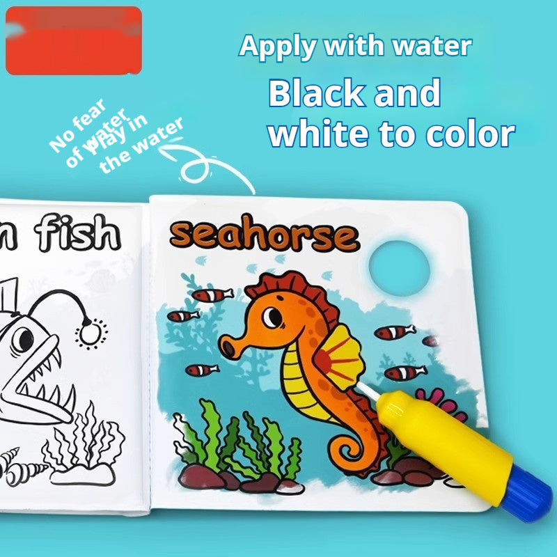 Magic Water Painting Color Changing Bath Book Baby Doodle Enlightenment Cognition Bath Toys Tear-proof Waterproof Book