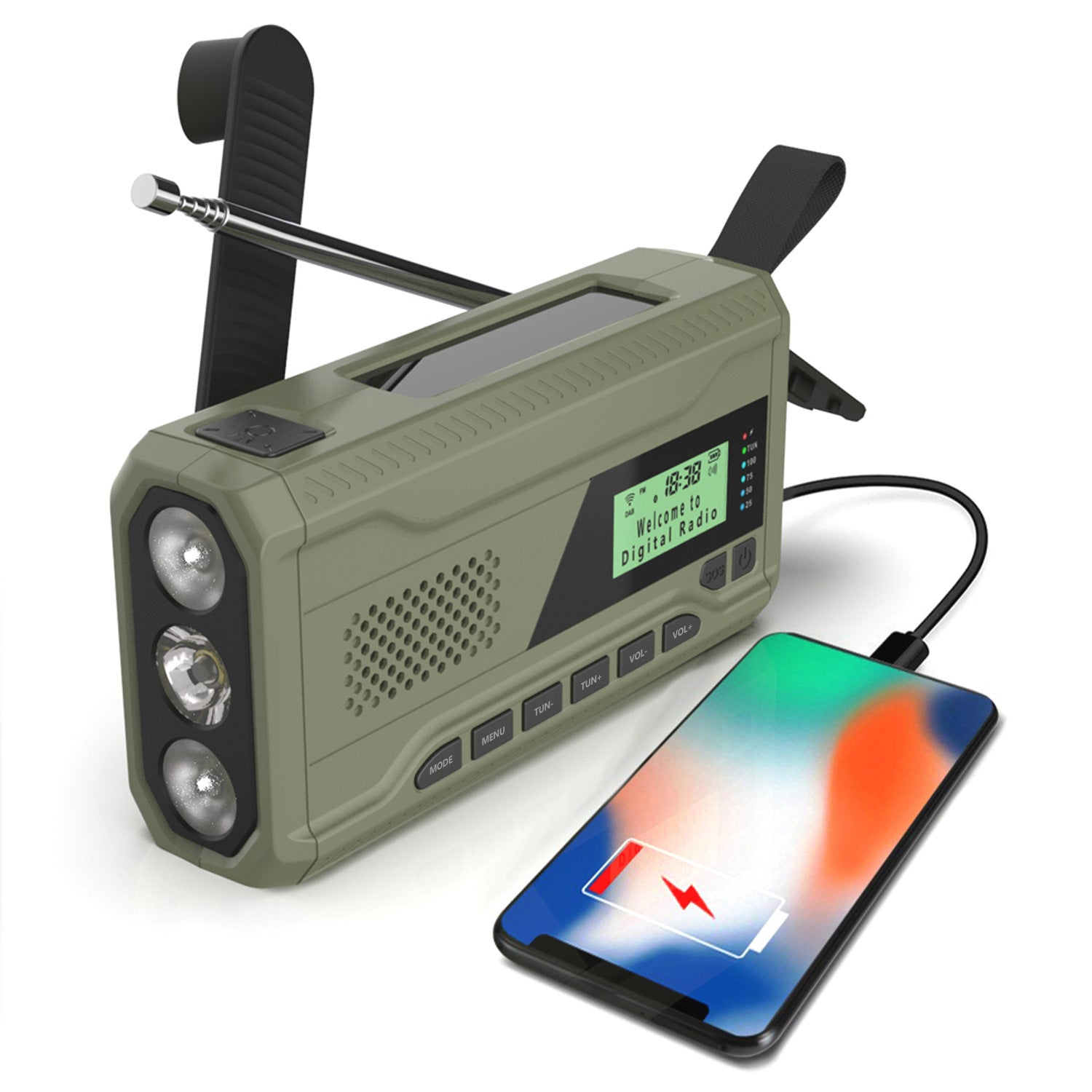 Emergency Radio With Bluetooth Function Hand Solar