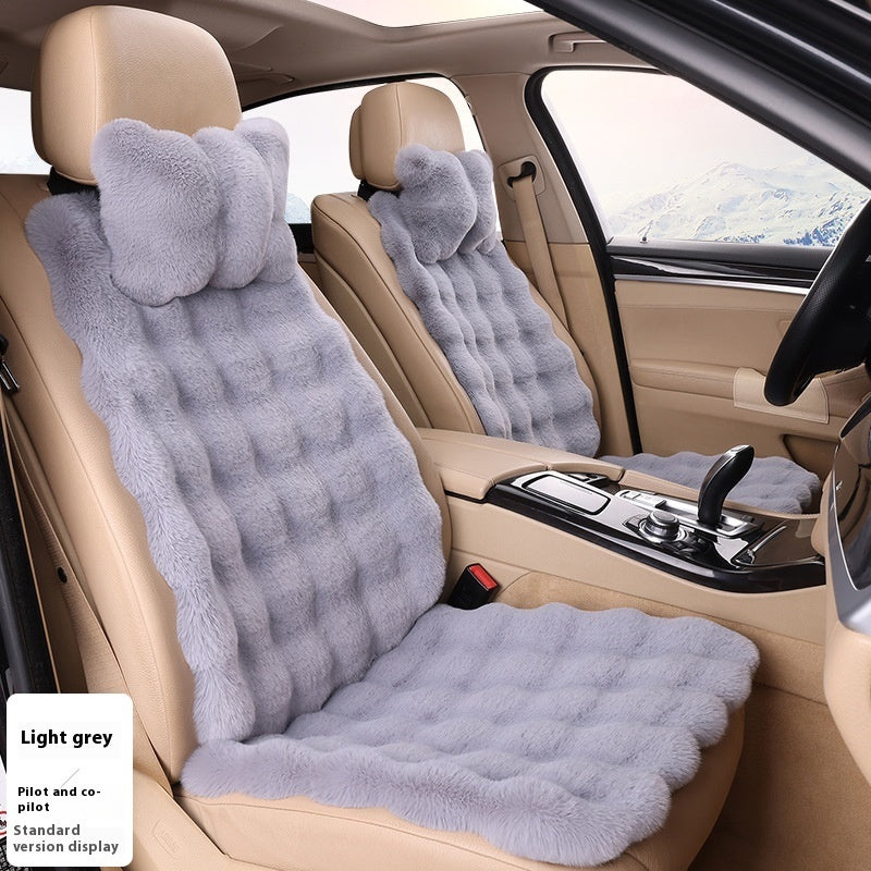 Coussin de voiture Bubble Velvet pour l'hiver, épaissi, chaud, en peluche, coussin de siège universel, housse de siège
