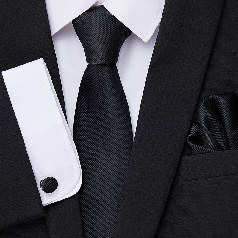 Ensemble cravate, pochette et boutons de manchette élégant pour hommes