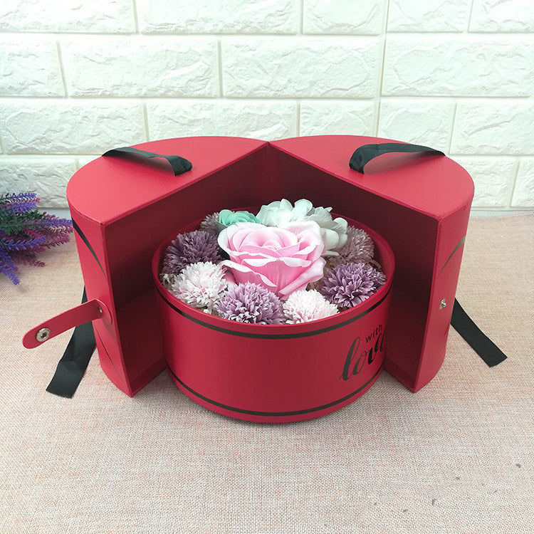 Coffret cadeau Saint-Valentin Boîte cadeau ronde en papier à ouverture latérale Pour ranger