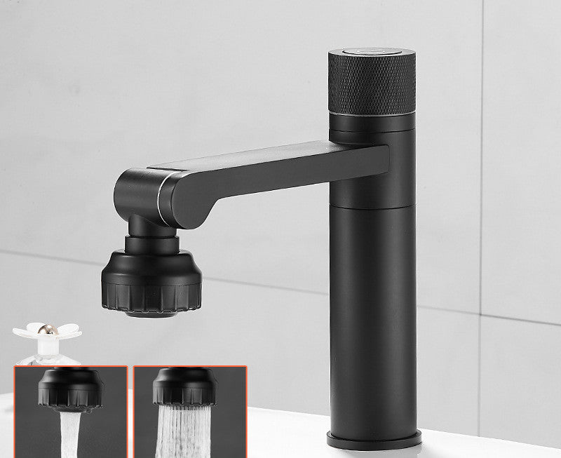 Robinet de lavabo tout cuivre, robinet chaud et froid, lavabo de salle de bain, buse de douche rotative multifonction.
