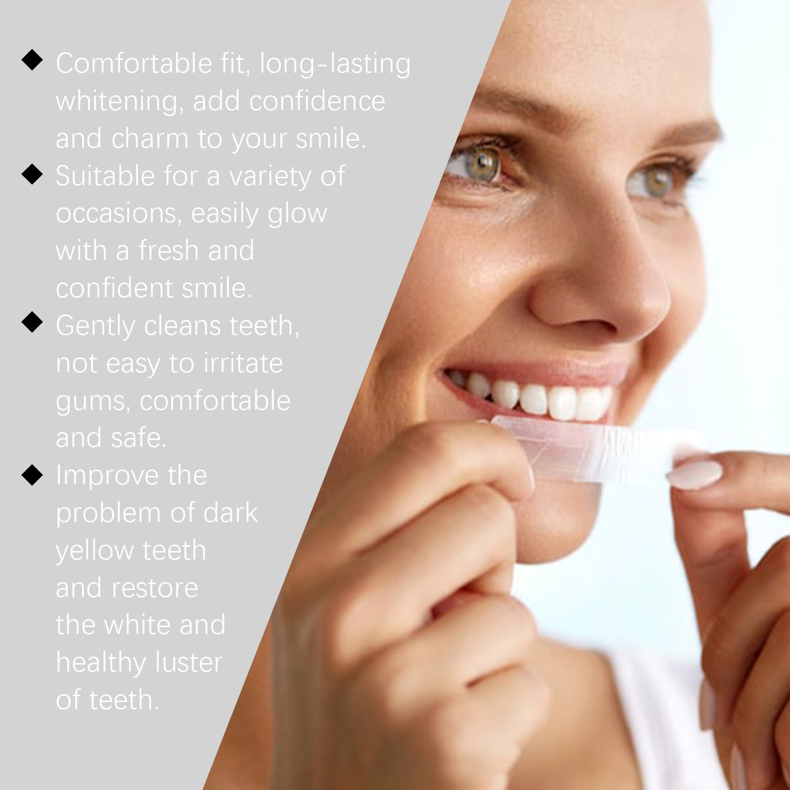 Nettoyage doux des taches de thé Améliorer la blancheur des dents Autocollants de soins dentaires domestiques