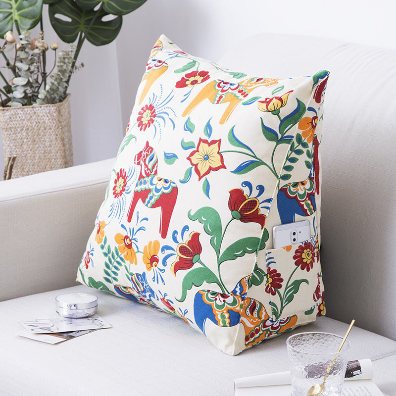 Japanese Style Cotton Canvas Pillow Cartoon Backrest