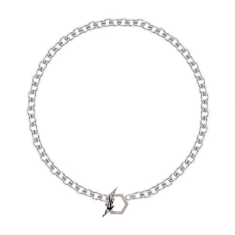 Hip Hop Cool Lightning Titanium Steel Pendant Necklace
