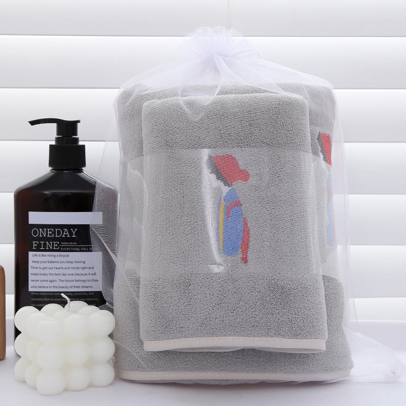 Ensemble Cadeau Serviette Mère Épaissie en Velours Corail Serviette de Bain Grande Taille de Célébrité Internet