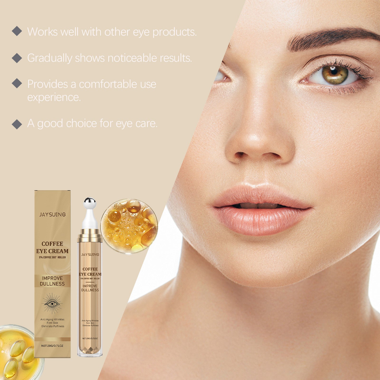 Crème raffermissante contour des yeux à la caféine