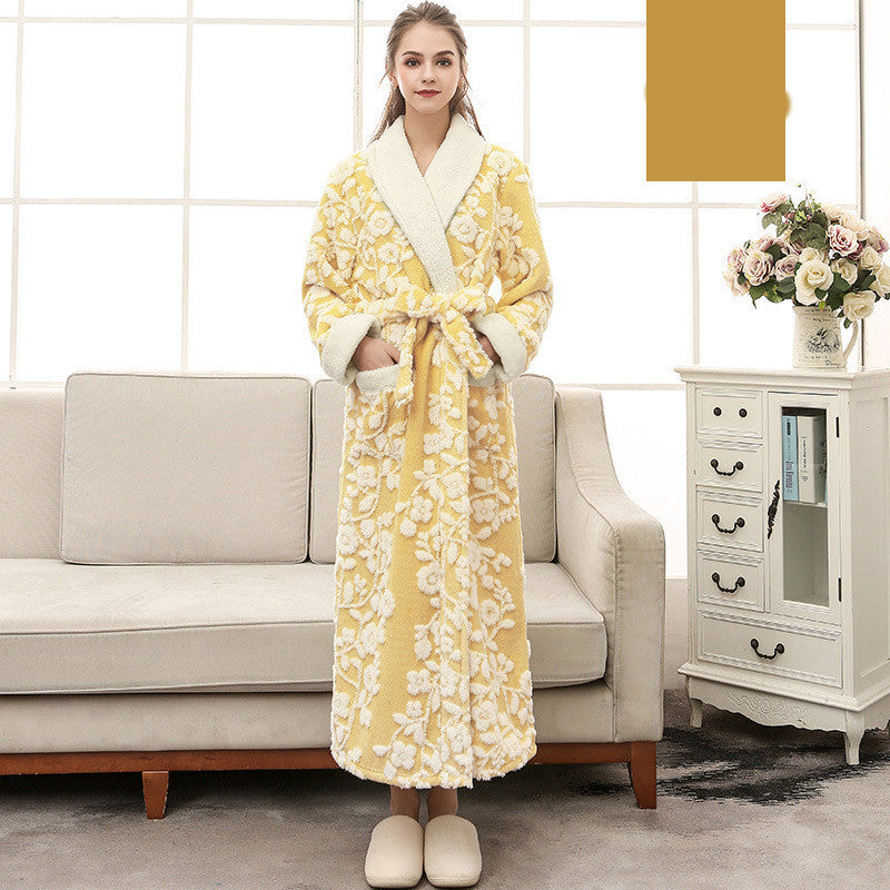 Thicken And Lengthen Plus Size Flannel Nightgown