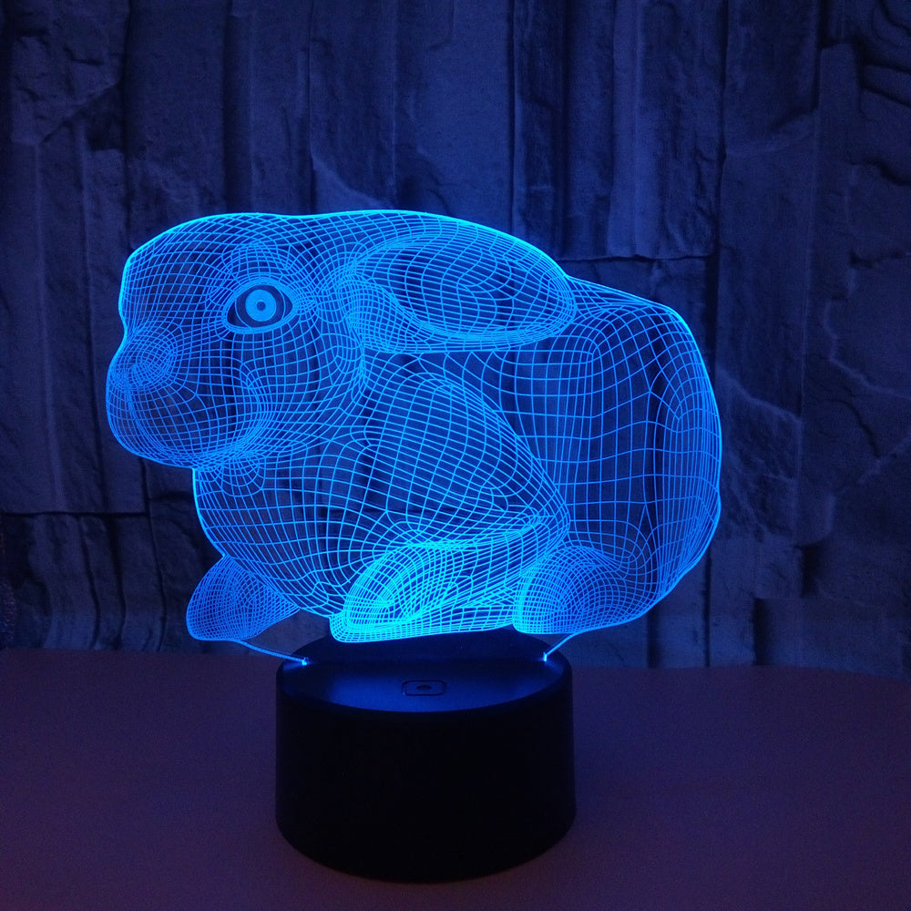 Commerce extérieur Nouvelle Veilleuse Lapin 3D Tactile Télécommande