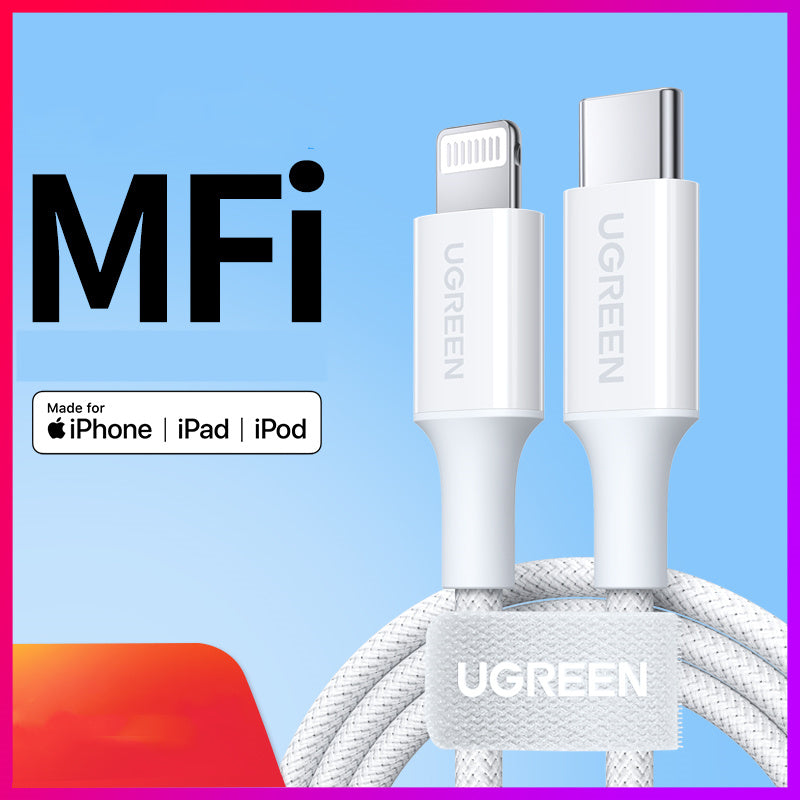 Pd Fast Charge Data Cable Mfi Certified Car 20w Charger Cable Lightning To Typec Short