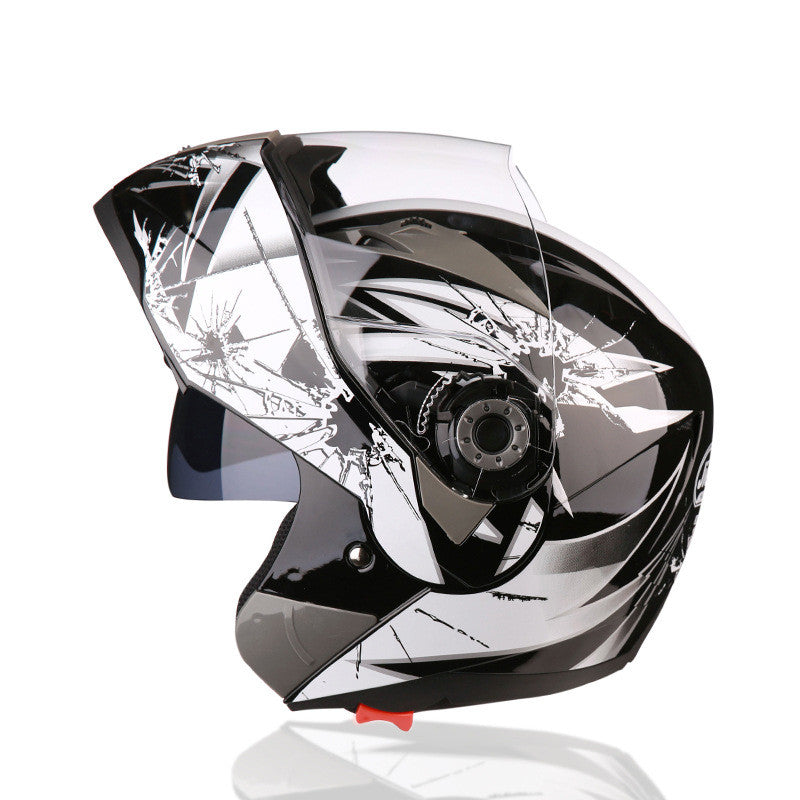 Casque de Moto Demi-Casque Anti-Buée Écran Solaire Double Visière Casque Intégral
