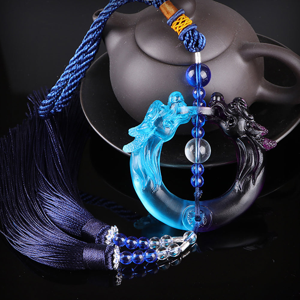 Colored Glaze Interior Tassels Car Pendant Jewelry