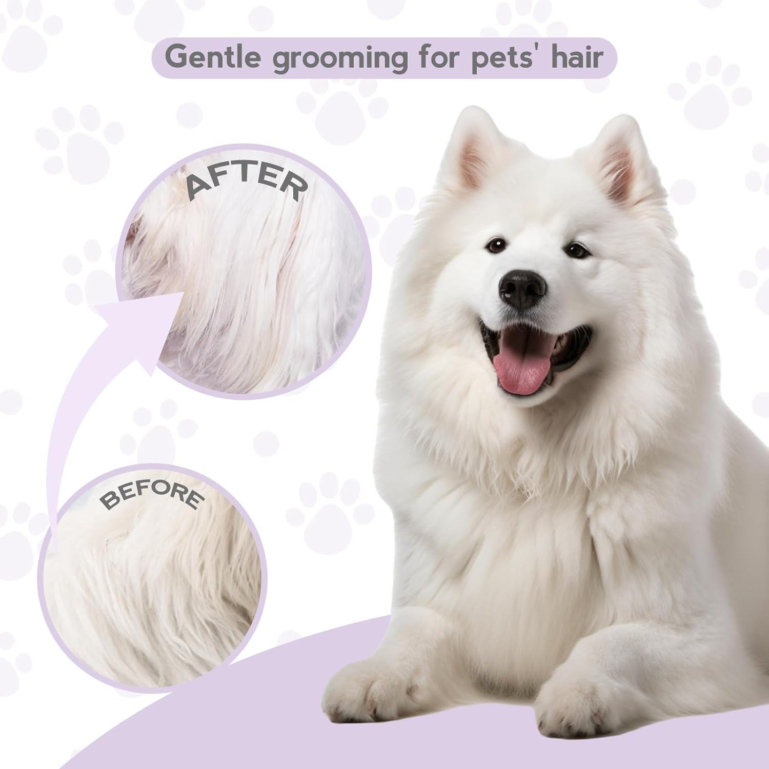 Detangling Pet Comb For Dog Cat Grooming Comb With Long Short Stainless Steel Teeth Safely Remove Knots Tangles For Healthy Shiny Coat Gentle Effective Detangling Tool For Pet Hair