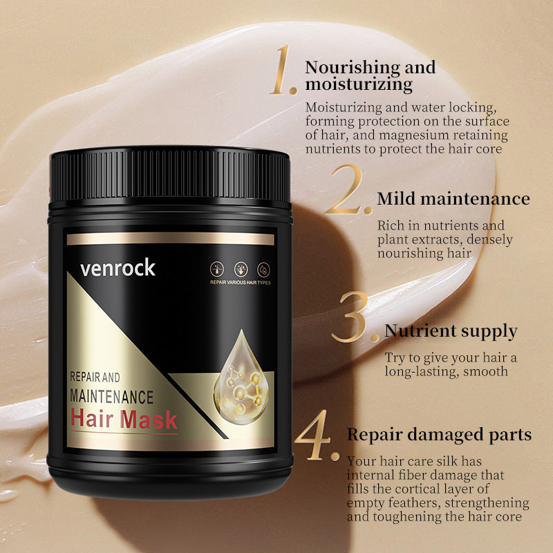 Masque capillaire hydratant et embellissant pour cheveux bouclés, parfum aux herbes