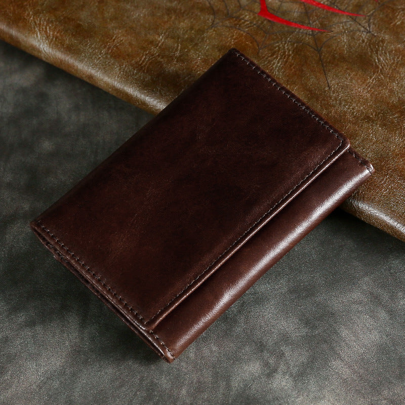 Porte-cartes en cuir RFID multi-fentes en cuir Crazy Horse