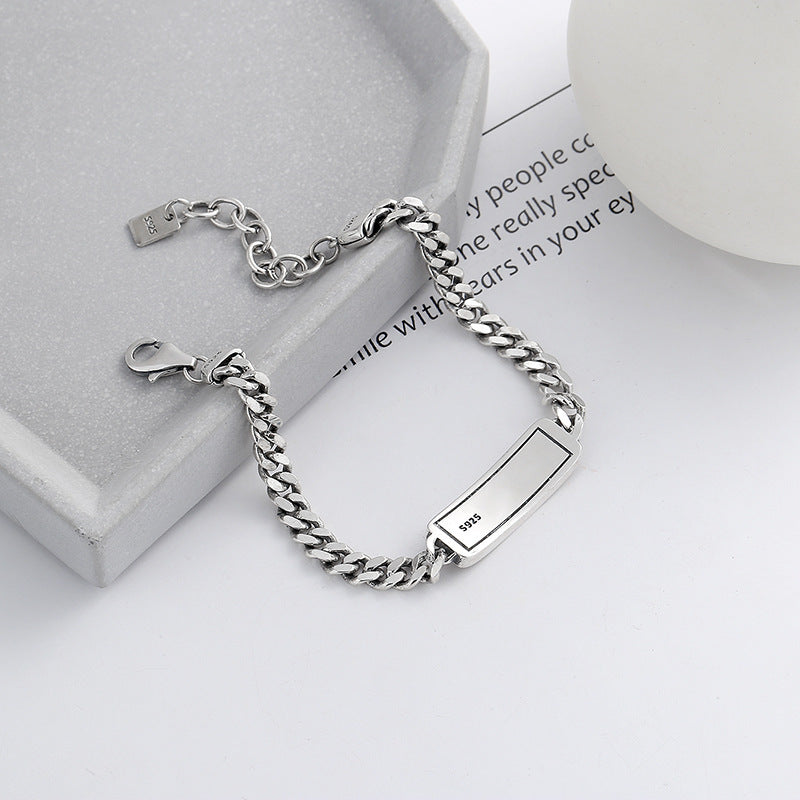 S925 Sterling Silver Graffiti Pattern Rabbit Bear Bracelet
