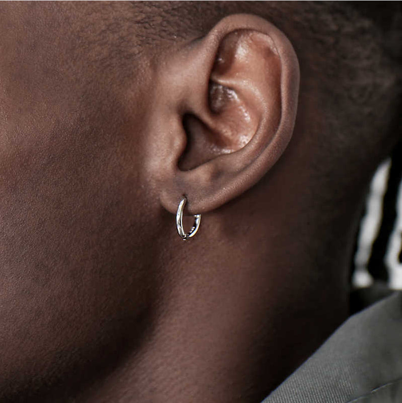 Sterling Silver Simple Earrings For Men And Women