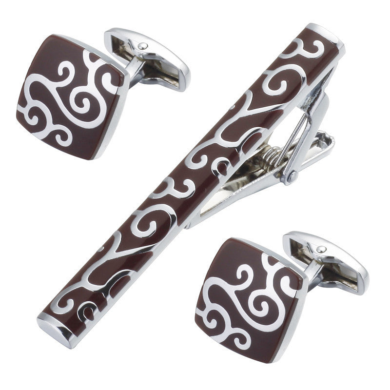 Men's High Quality French Sleeve Cufflink Tie Clip Suit