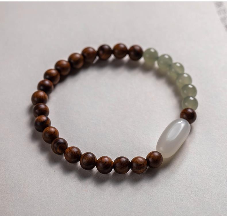 Nanmu Hand String Hetian Jade Bracelet Men's And Women's Accessories