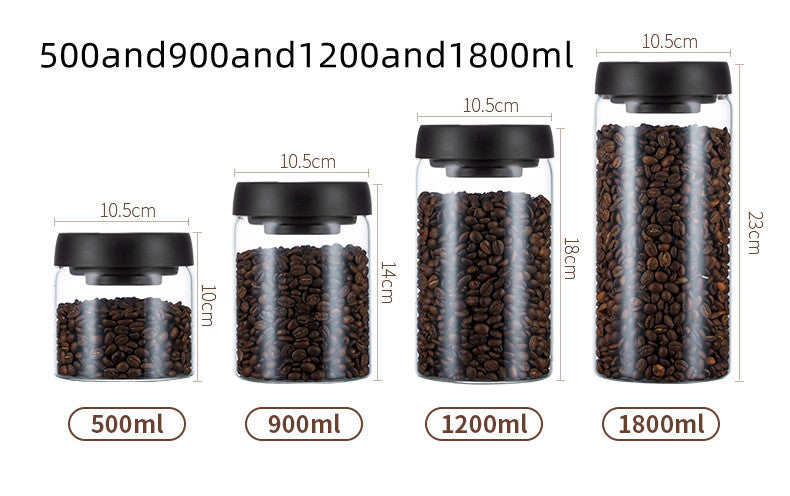 Vacuum Pumping Coffee Nut Glass Storage Jar