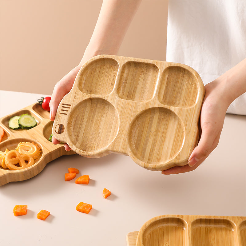 Bols d'alimentation en bois pour enfants