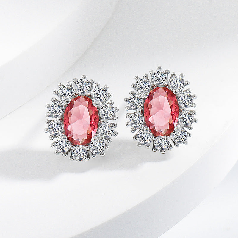 Full Diamond Necklace Ring Earrings Female Accessories Suit