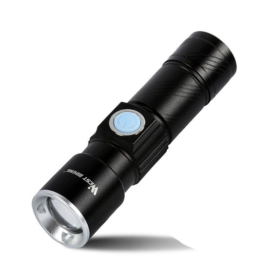 Bicycle Light Stretch Zoom Mountain Bike LED Flashlight Riding Headlight USB Rechargeable
