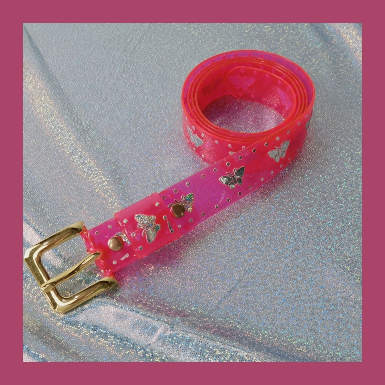 Ceinture décorative papillon fluorescente transparente rétro facile à assortir