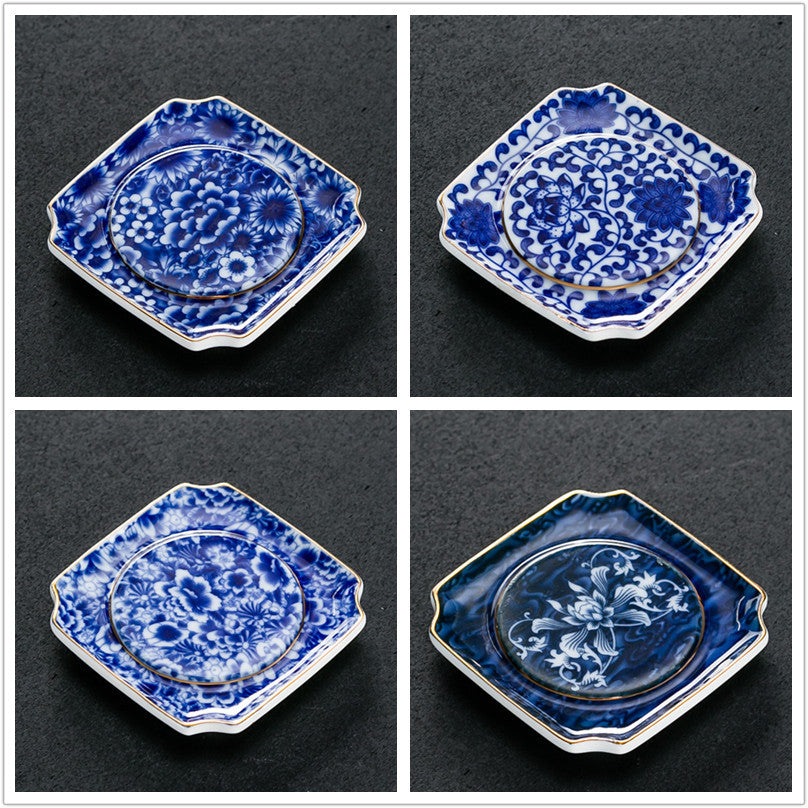 Dessous de verre en céramique chinoise vintage pour service à thé