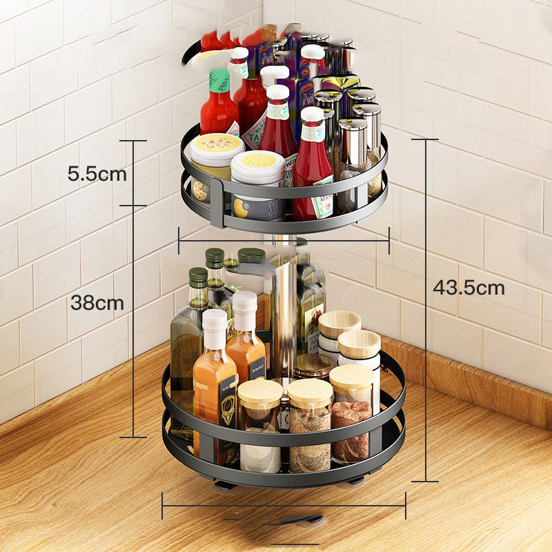Étagère de rangement circulaire multifonctionnelle et support à épices rotatif pour la cuisine