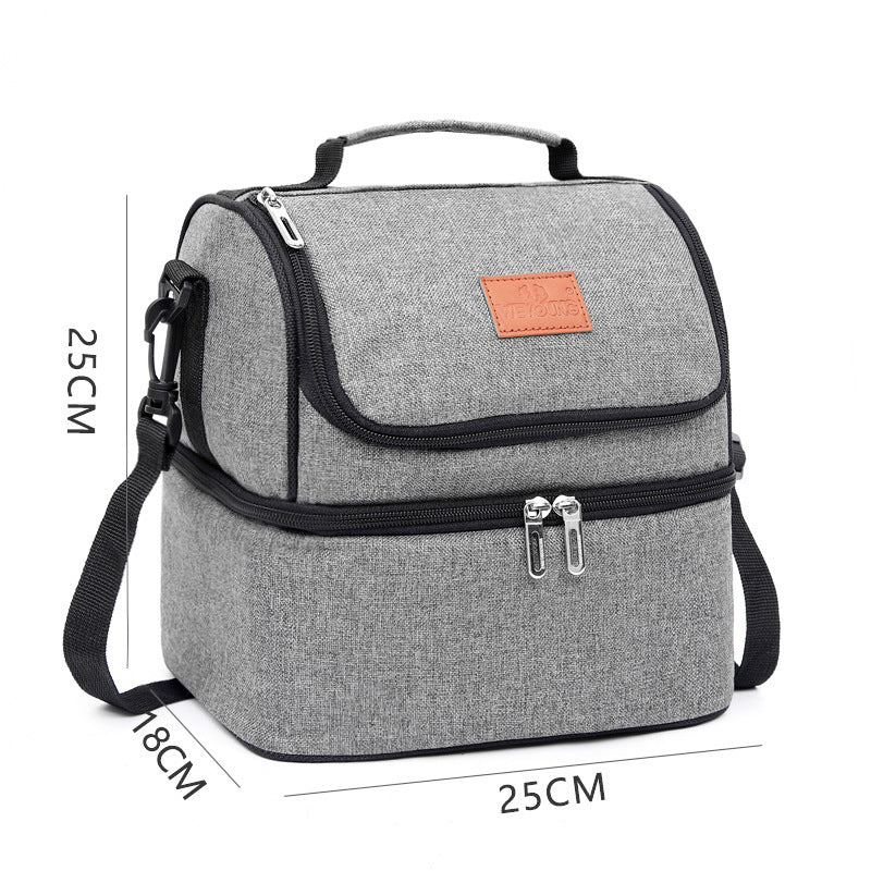 Sac Isotherme Double Couche Tissu Oxford Étanche Feuille d'Aluminium Sac à Déjeuner Double Couche Sac de Rangement Lait Maternel