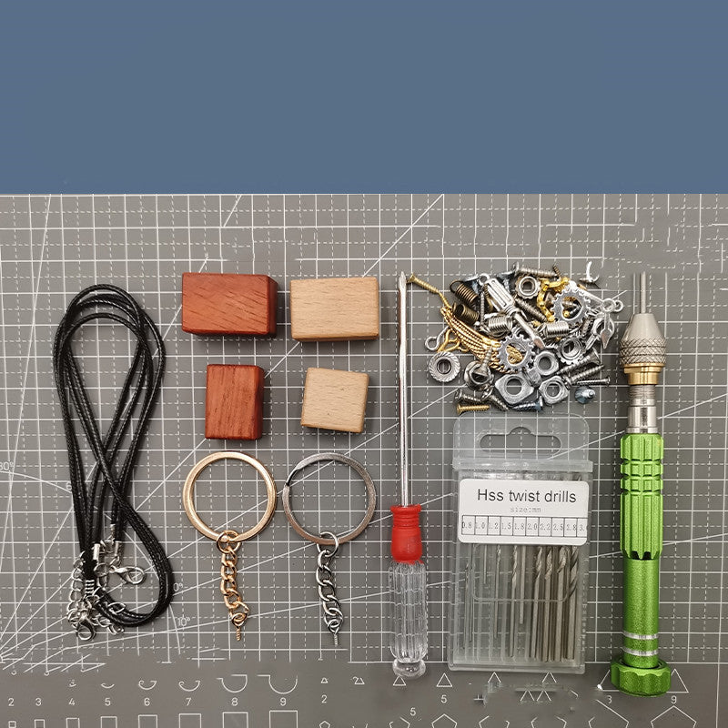 Handmade DIY Wooden Block Robot Keychain Material Pack