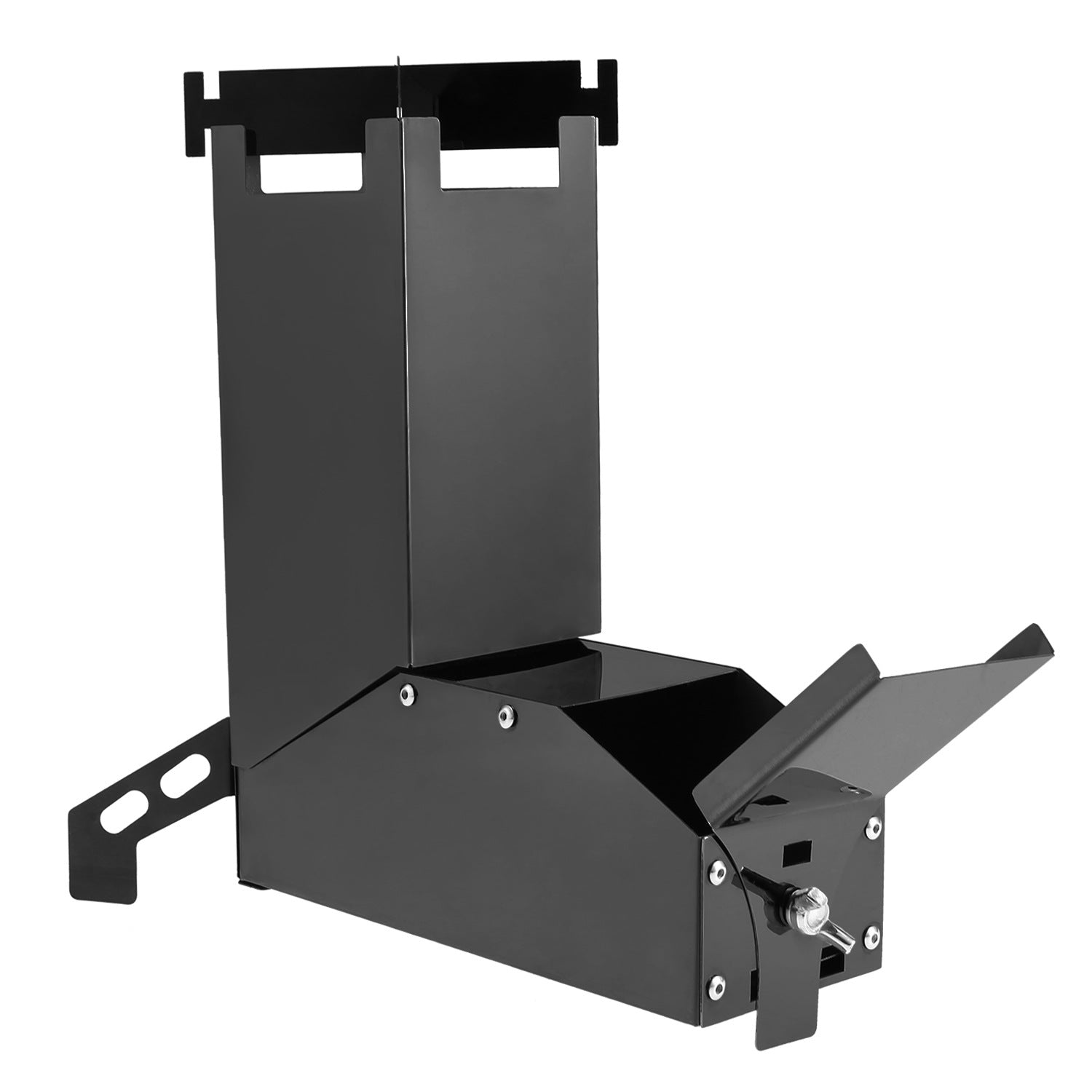 Réchaud de camping pliant en acier inoxydable noir titane pour barbecue et bois