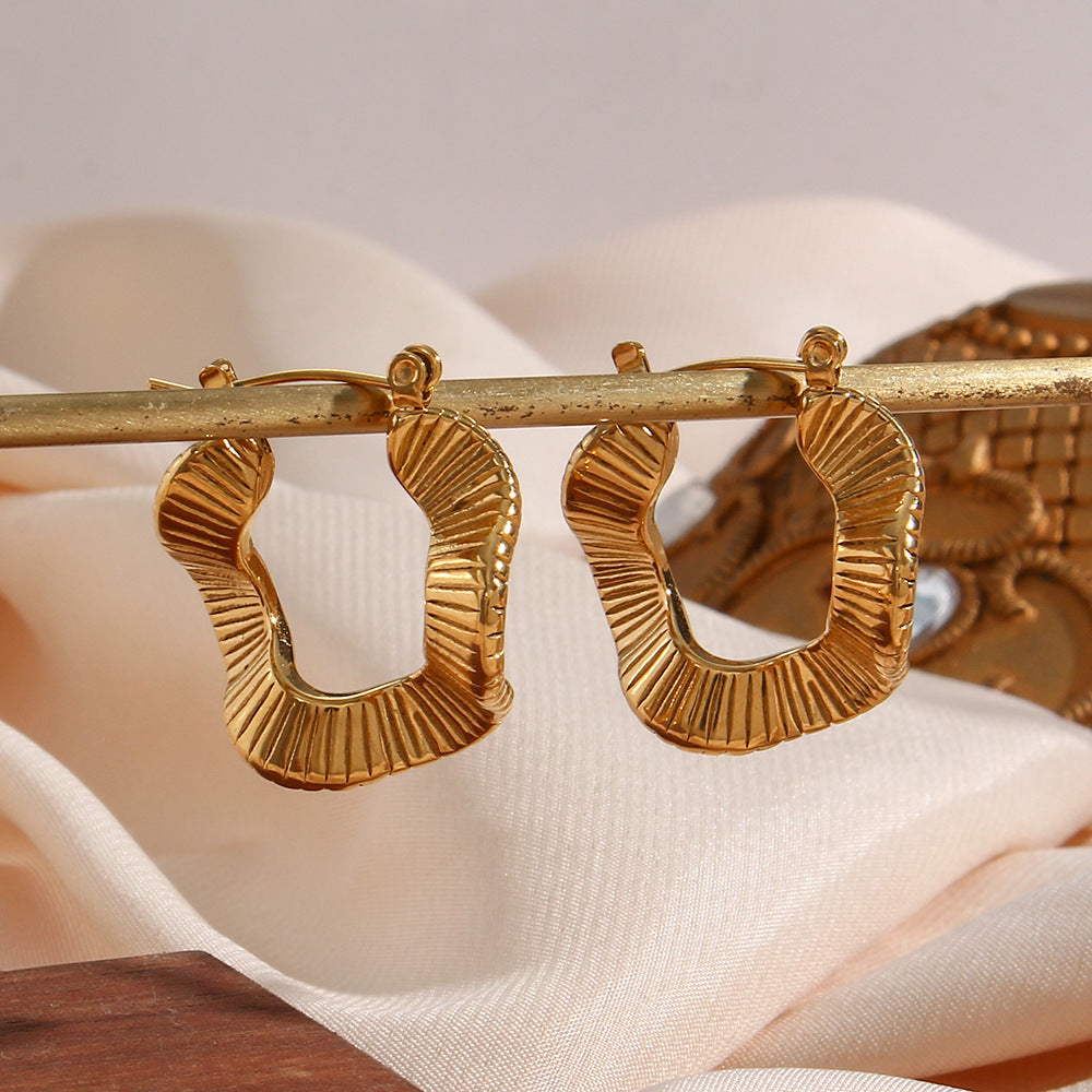 Unique Alien 18K Gold Plated Earrings For Women