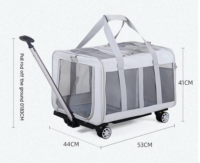 Grand sac de transport à roulettes pour chat