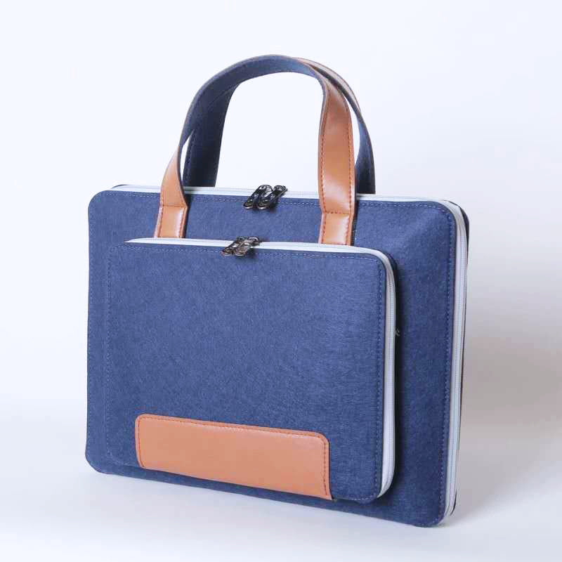 Sac pour ordinateur portable en feutre multicolore à la main