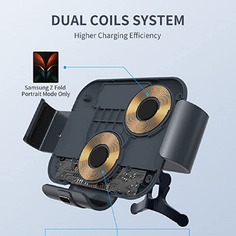 S11 Twin Coil Folding Screen Mobile Phone Car Wireless Charger