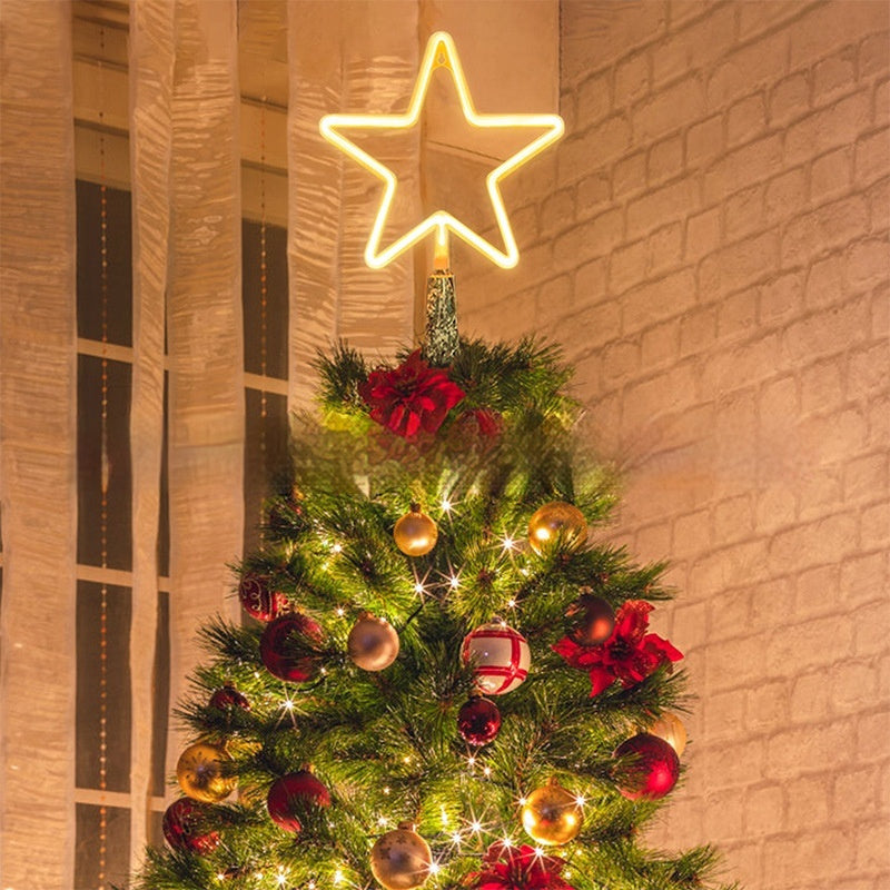 LED Tree Top Light Holiday Decoration Three-dimensional Luminous Star Light